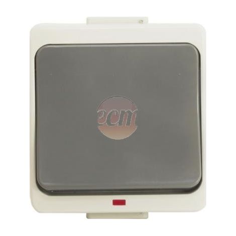 Interruttore singolo Jantar-bis con illuminazione n/t IP44 grigio WNT-1J-b/S