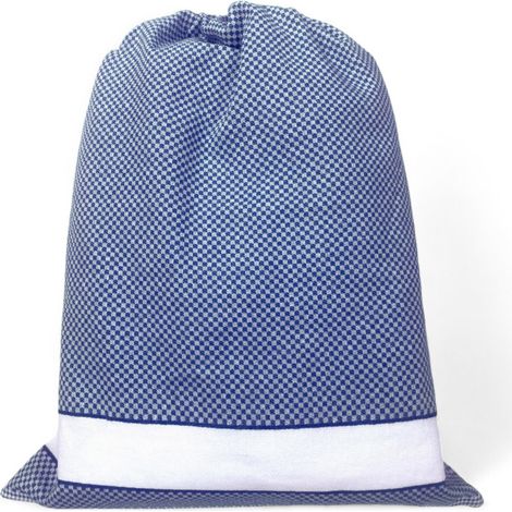 EasyZip Sacca Asilo con Nome - Tela Aida da Ricamare - Sacca in Puro Cotone, disponibile in 9 Colori, Resistente e Made in Italy Blu Cm. 50x60 (1/5)