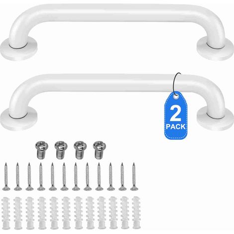 Decdeal Barre d'Appui 60 cm pour Douche - Acier Inoxydable Blanc - Sécurité Salle de Bain Moderne (1/5)