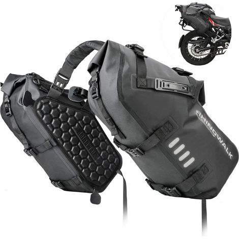 Satteltasche Motorrad 28L 2x14L Wasserdicht Hecktasche Schwarz 28l (1/5)