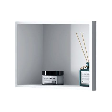 BERNSTEIN - Nicchia Douche Murale Blanche Fonte minérale étagère Rangement Douche Salle de Bain encastrable BA2513 - H.25xP.13xW.90cm - Bianco opaco	Bianco opaco, 90 cm (1/5)