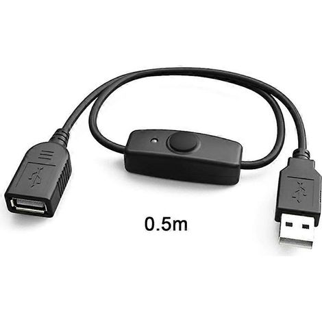 Câble d'extension USB 2.0/3.0 pour la synchronisation des données avec interrupteur marche/arrêt et indicateur LED pour Raspberry Pi (1/5)