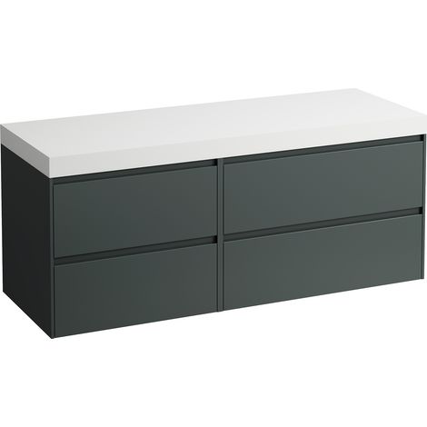 LAUFEN LANI Plan de toilette blanc mat avec meuble sous-lavabo, (1/3)