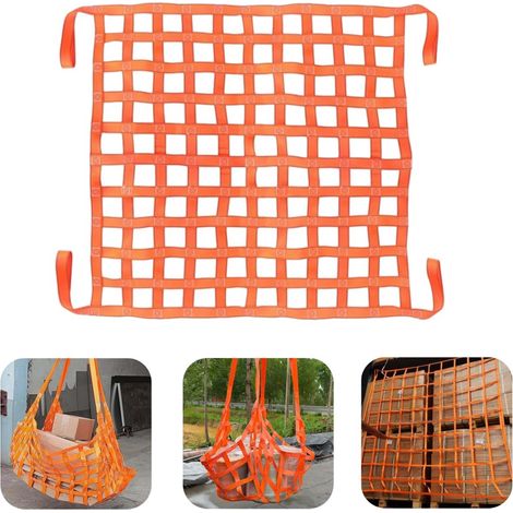 Rete di sollevamento merci - Rete di protezione container - Reti per gru - Barriera per il trasporto merci - Rete industriale tessuta - Rete di sollevamento merci - Rete di sollevamento piatta (1/5)