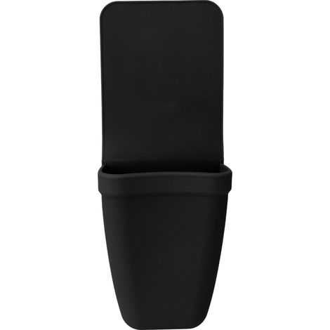 Pochette en silicone résistante à la chaleur, étui plat protecteur doux et lavable pour lisseur, support pour couverts, épluchures de fruits, noir. (1/5)