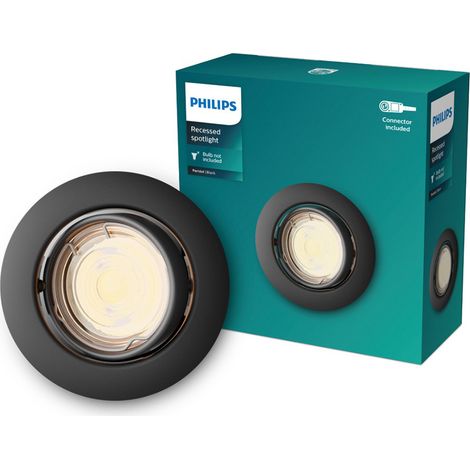 Spot Encastrable Peridot Basculant Gu10 Rond Noir - Philips