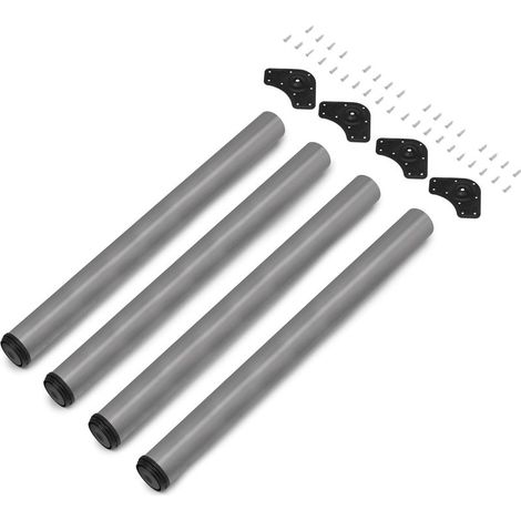 Tischbeine – Stahl – Höhenverstellbar 830–850 mm – Für Möbelmontage – Silber – 60 x 830 cm (1/5)