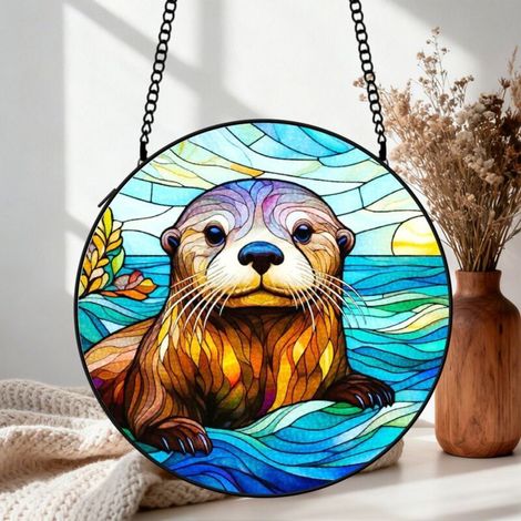 Attrape-soleil vitrail oiseau 9 cm décoration fenêtre suspendue animal lumineux cadeau femme maison (1/5)