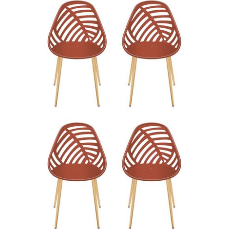 Lot de 4 Chaises de Jardin "Alameda" 83cm Terracotta (1/3)