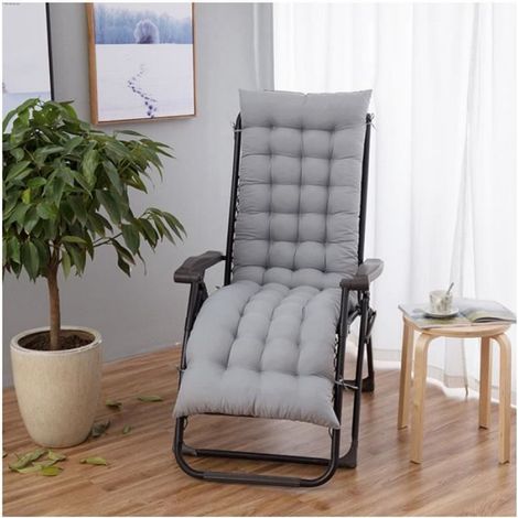1 Coussin de Chaise Longue, Épais et Doux, Sangles de Fixation, Lavable en Machine, pour Jardin et Intérieur
