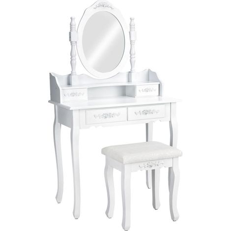 Mesa de maquillaje de aspecto clásico con taburete estable y acolchado cómodo 1408008 (1/3)