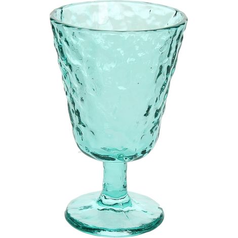 Lot de 6 verres à pied 270 cc, verre vert aquatique (1/2)