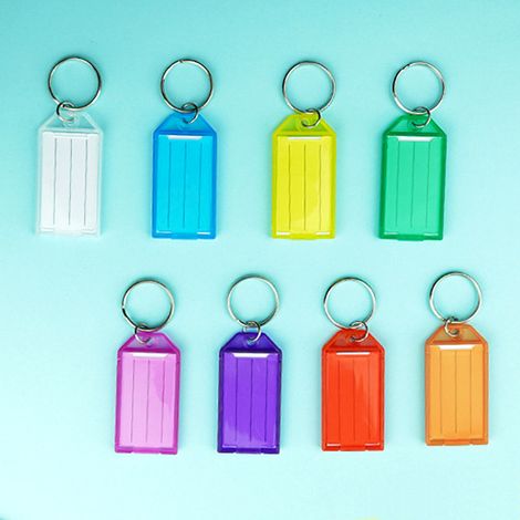 1 Set mit 8 Schlüsselanhängern mit Spaltring, 8 verschiedene Farben