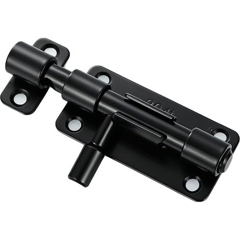 Loquet Porte Exterieur en Acier Inoxydable 304 Noir 4 Pouces Verrou Porte Coulissante Targette de Porte Solide avec Vis (1/5)