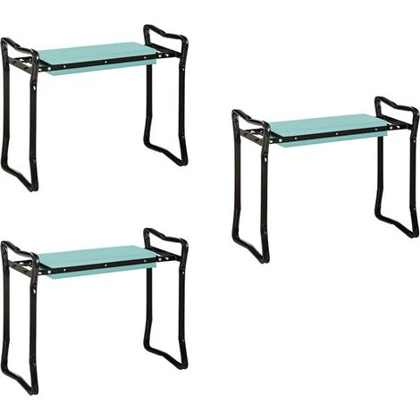 3er-Set kniebank für Gartenarbeit klappbarer Gartenhocker Kniehilfe bis 150 kg EVA-Schaumstoff Stahl dunkelgrün 58 x 28 x 49 cm für komfortables Arbeiten im Garten