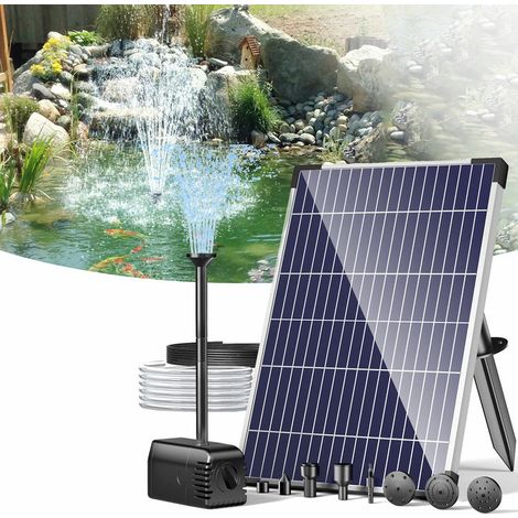 POPOSOAP Pompe solaire bassin 12W, fontaine solaire avec protection manque d’eau, tuyau 2m & câble 5m pour bassin aquarium jardin