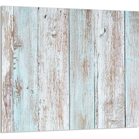 GLASPLATTE FÜR KÜCHE 65x60 Holz