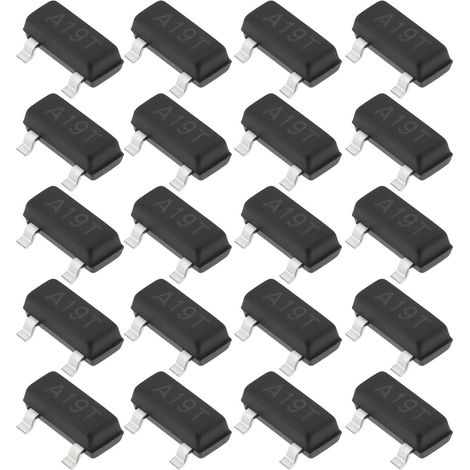 100 transistors cms AO3401, boîtier SOT-23, MOSFET Canal P, 3 A, 20 V (1/5)
