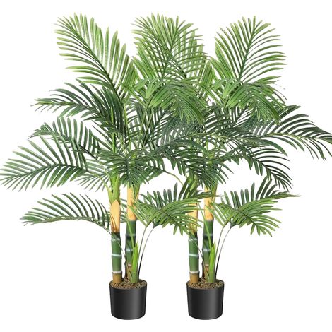 Palmera artificial, diseño realista, apta para interiores y exteriores, color verde, 150 cm. (1/2)