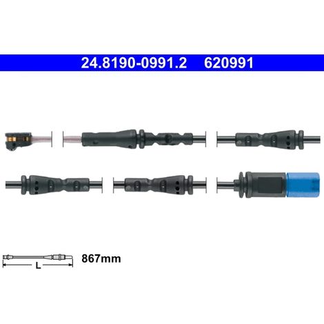 Contact d'avertissement, usure des plaquettes de frein ATE 24.8190-0991.2 BMW