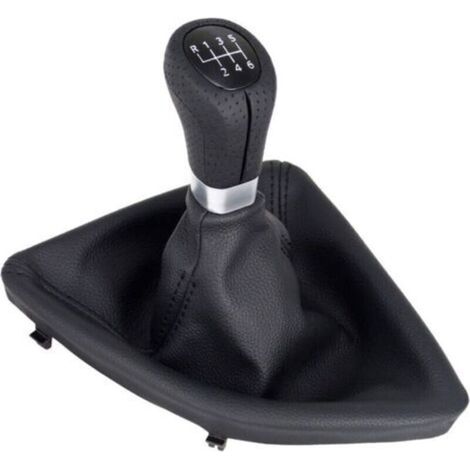 A277-1 Pommeau de levier de vitesse en cuir perforé Noir 6 vitesses Compatible avec BMW Série 1 E81 E82 E87 E88 Bouton de rechange Plug Play (1/4)