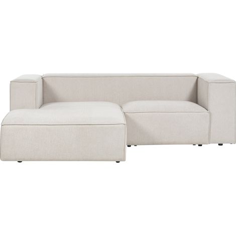 Sofá esquinero tapizado minimalista 2 plazas beige derecho Vernon