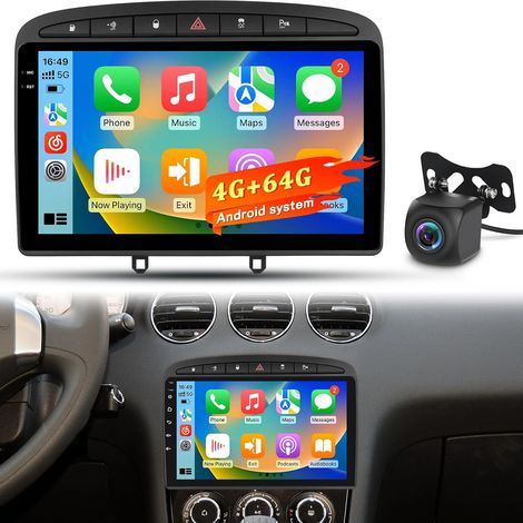 Autoradio GPS 9 Pouces Android pour Peugeot 308 et 408 (2007-2015) - 4 Go + 64 Go, CarPlay et Android Auto Sans Fil (1/5)