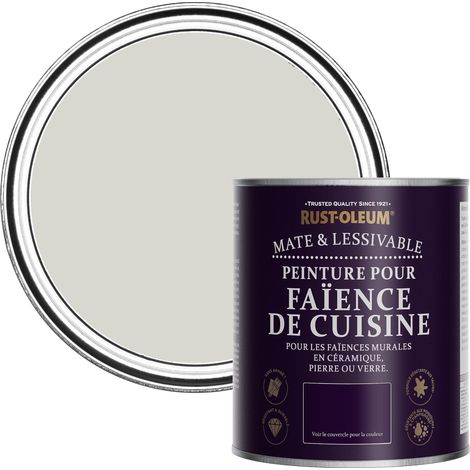 Peinture Grise Résistante à l'eau pour Faïence de Cuisine, Finition Mate - Mokka 750ml (1/5)