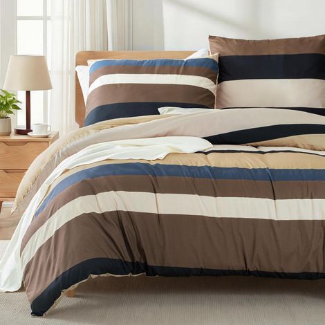 Bettwäsche-Set 200x200cm 3-teilig mit 2 Kissenbezügen 80x80cm, Mikrofaser, pflegeleicht