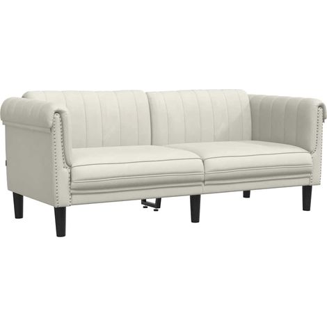 Canapé Sofa à 2 places crème velours (1/5)