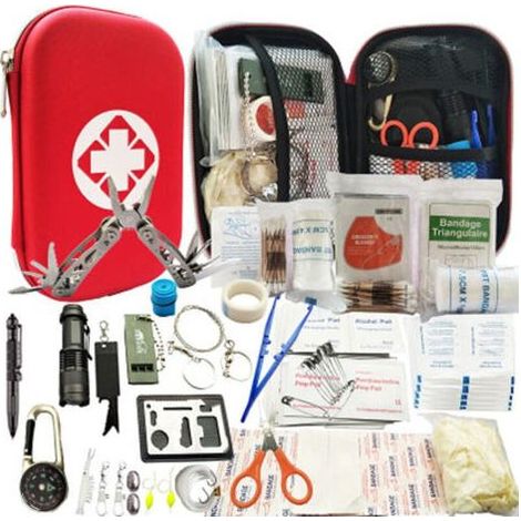 FENOPLASTICAUlisem – Coffret de secours compact – Trousse de premiers secours pour 1 à 4 personnes – Kit de survie pour randonnée, camping et chasse – Équipement d'urgence