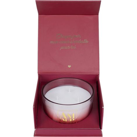 Coffret Bougie Parfumée "Amour" 270g Rêve Poudré (1/3)