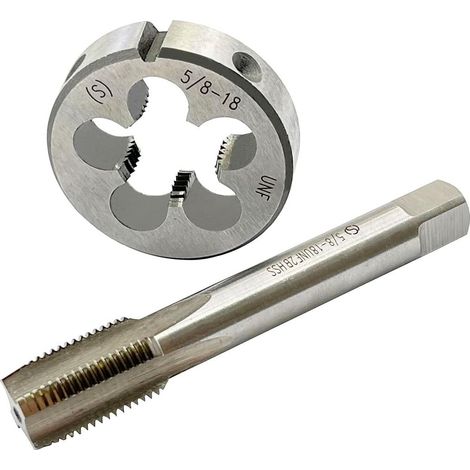 Kit tarauds/filières 5/8-18 UNF HSS pas à droite, pour métal (1/5)