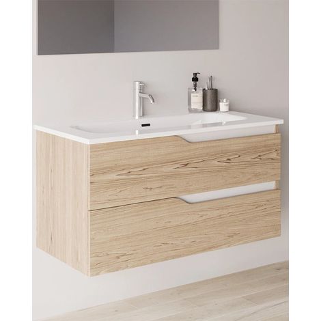 Mobile bagno 60x46 quercia effetto legno con lavabo Gaia (1/5)