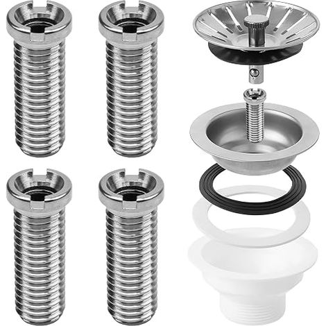 Tornillos huecos de acero inoxidable 304 M12 x 35 para sifones de fregadero, repuestos de acero inoxidable, tornillo de acero inoxidable M12 para fregaderos y sistemas de sifón