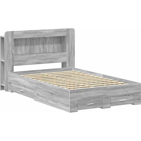 Maison Exclusive - Telaio del letto con storage Sonoma grigio 120 x 190 cm (1/5)