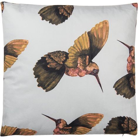 Coussin Décoratif 45x45 cm Motif Oiseaux Blanc et Beige avec Garnissage Synthétique - PANGIVO (1/4)