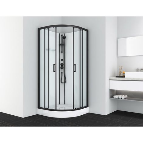 Komplettduschkabine DALLAS BLACK - mit Schnellmontage 90 x 90 x 210 c