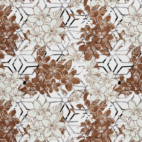 Telas decorativas para exteriores Oxford - motivo floral marrón (1/5)