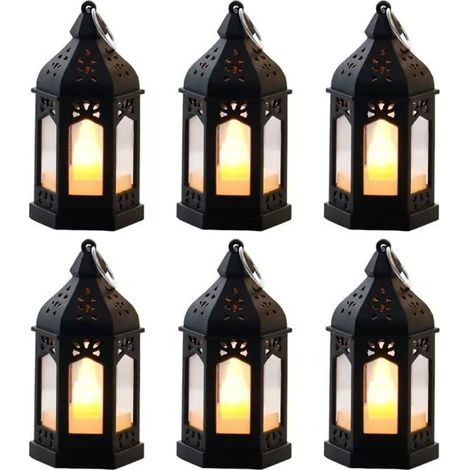 Lot de 6 lampes à huile LED rétro – Lampes de table vintage, lumière chaude, sûres et économes en énergie pour la décoration intérieure (1/5)