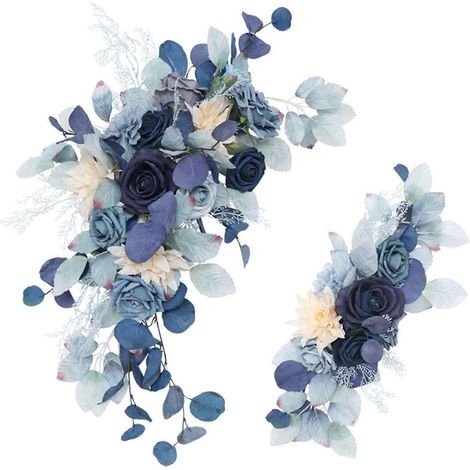 Arche de fleurs artificielles, ensemble de 2 compositions florales d'angle en soie