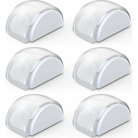Butées de Porte Transparentes Stop-Porte Adhésif au Sol et Parquet, Butoirs de Porte Protection de Portes et Murs, 6pcs