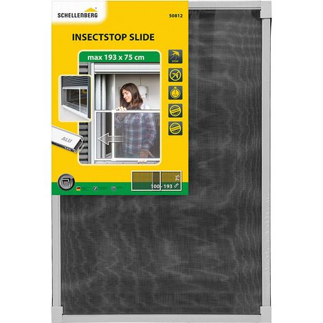 Moustiquaire de fenêtre extensible en aluminium blanc 75x100-193 cm – Maille fibre de verre – Protection UV – Lavable – Schellenberg (1/2)