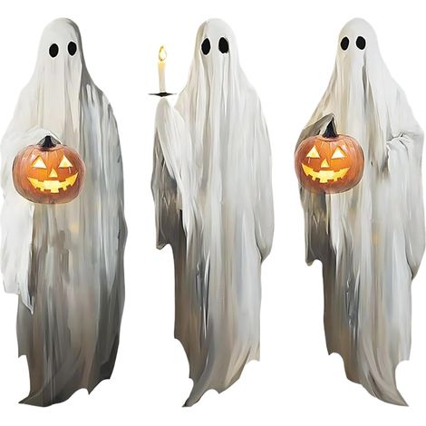 Halloween Ghost Window Clings - Lot de 3 Autocollants (1/5)