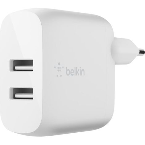 Belkin BLK1324A Caricabatterie 2 Porte Usb A 12 W Bianco (1/4)