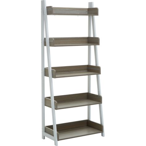 Interiors by Premier Versatile Five Tier Light Oak Shelf Unit, Ample Storage Space Shelving Unit, Durable Tall Cupboard Shelves (1/5)