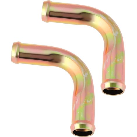 2 Pièces Adaptateur de Connecteur de Tuyau de Chauffage Coudé à 90° Raccord de Liquide de Refroidissement 5/8" x 5/8" en 16mm x 16mm (1/5)