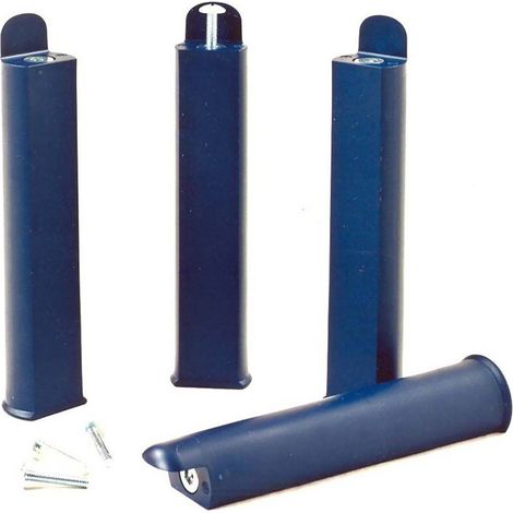 Altobuy – Jeu de 4 pieds en polypropylène bleu nuit 28 cm – Fixation par vis – Compatible avec cadres à lattes – Livré monté