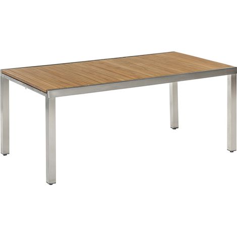 Keros Tisch 150 x 90 cm Edelstahl/Akazie