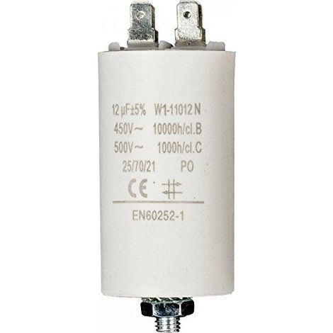 Condensador 12 uF 450 V Faston 1 uds. 12.0 uF Blanco (1/4)